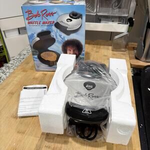 New - Bob Ross Waffle Maker ~ Waffle Iron With Box ~ Uncanny Brands